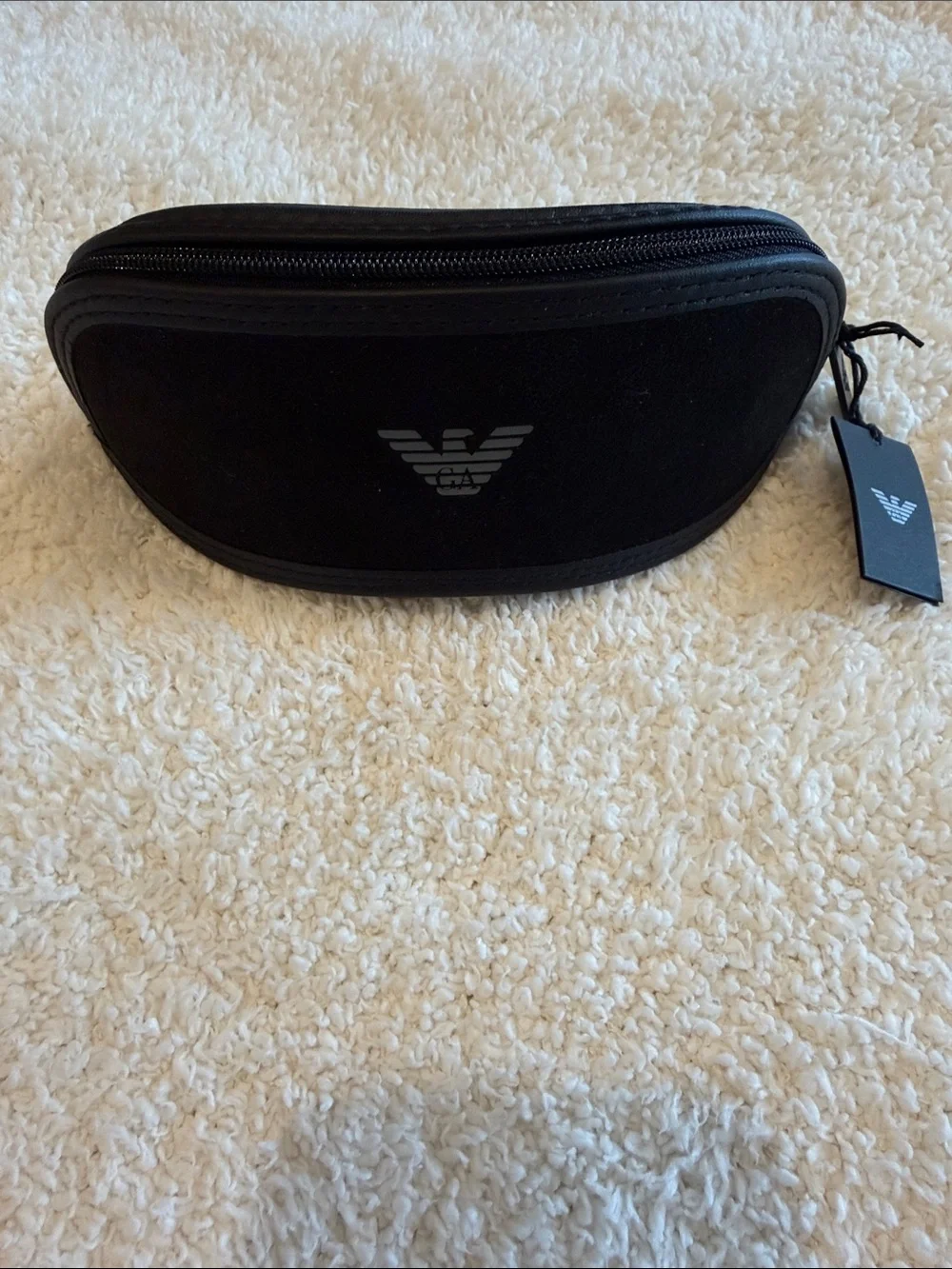 Emporio Armani Black Protective Sunglasses Pouch with Logo